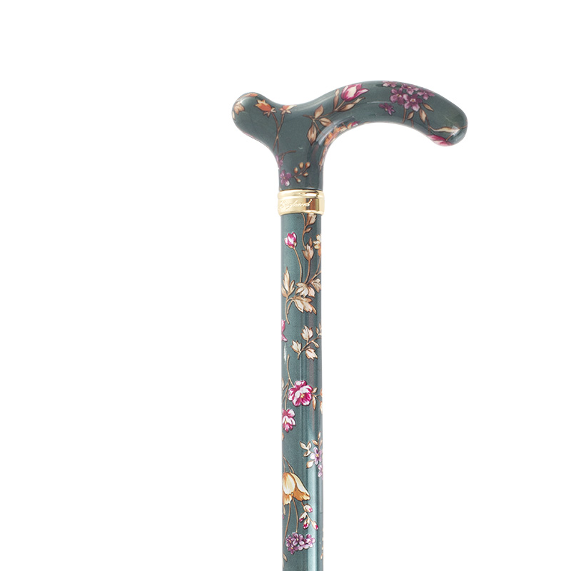 Slimline Extending Green Floral Chelsea Cane