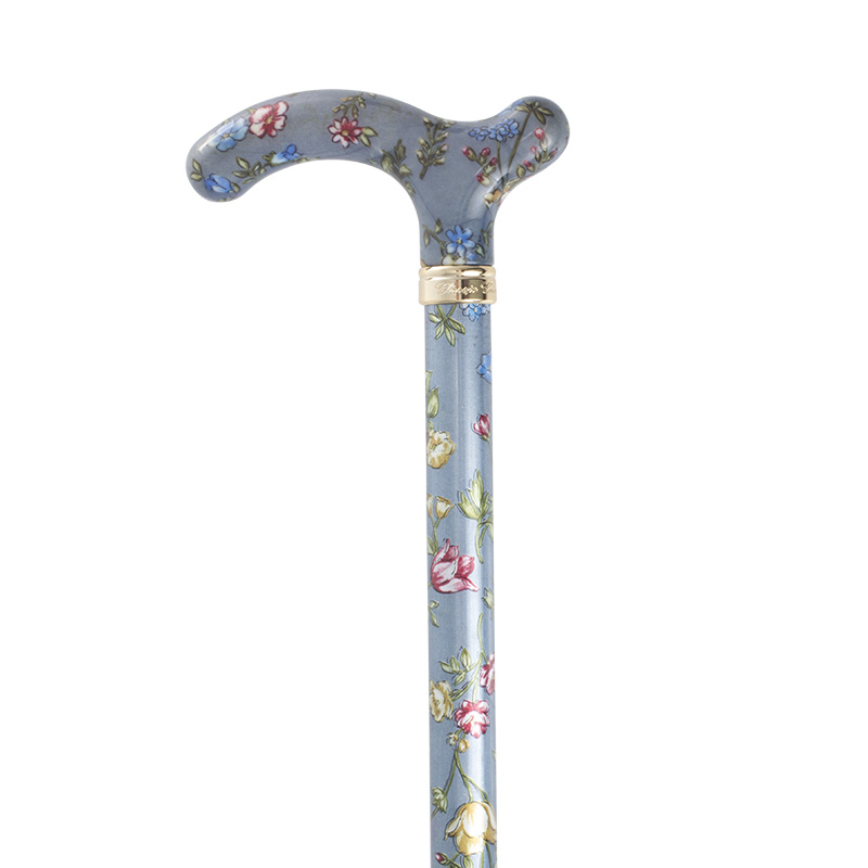 Slimline Extending Grey Floral Chelsea Cane