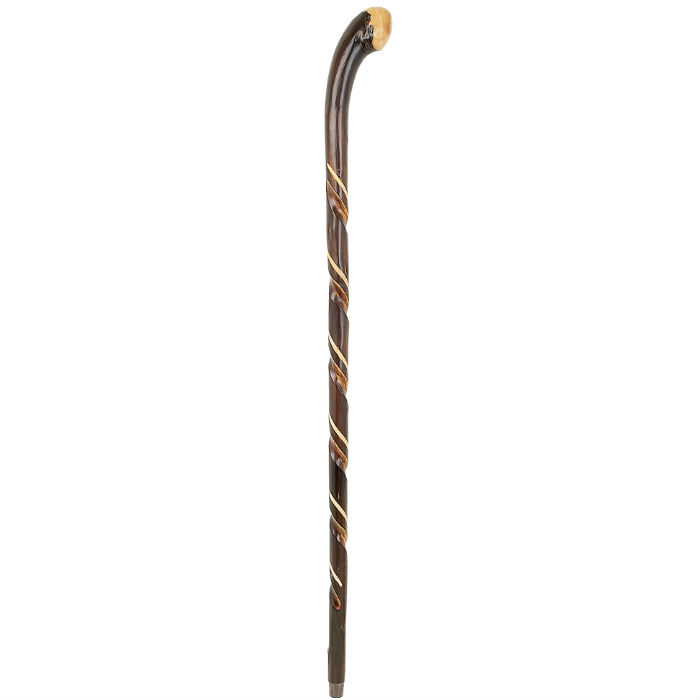 Spiral Knob Handle Chestnut Walking Stick