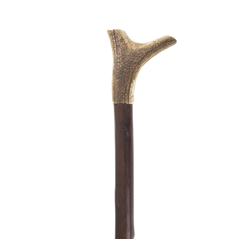 Staghorn Handle Wooden Thumb Stick Walking Stick