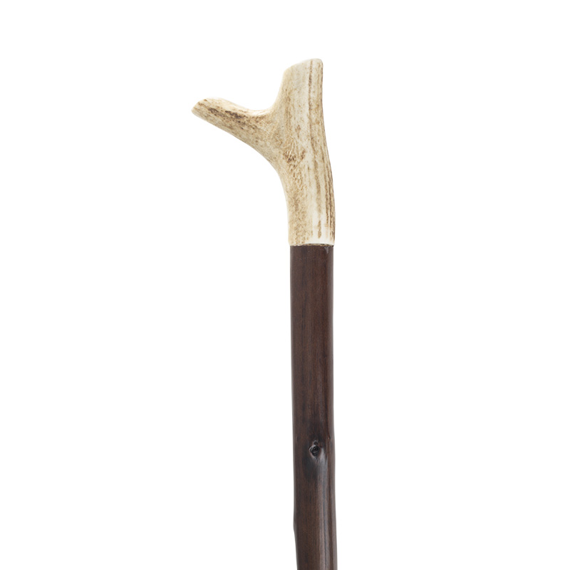 Staghorn Handle Wooden Thumb Stick Walking Stick