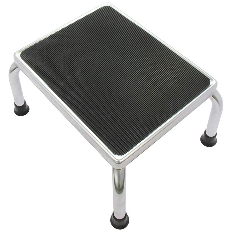Chrome-Plated Steel-Frame Non-Slip Safety Step Stool for Reduced Mobility