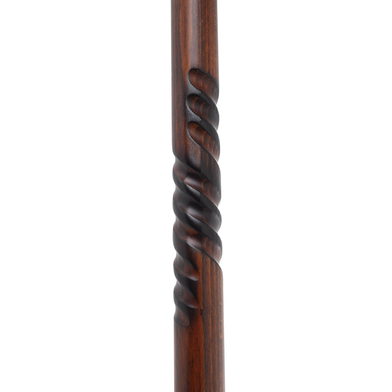 Tall Beech Derby Cane with Spiral Carving