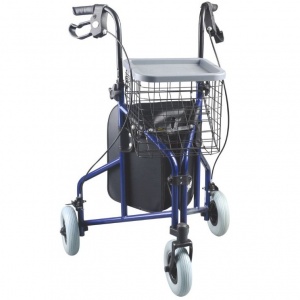 Alerta Three-Wheel Lightweight Walker with Basket, Tray & Bag