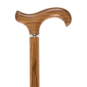 Zebrawood Derby Cane with Silver Plated Collar