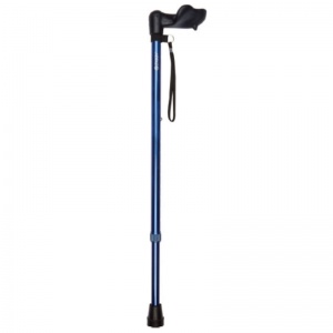 Admiral Blue Adjustable Walking Stick with Anatomical Handle (Right Hand)