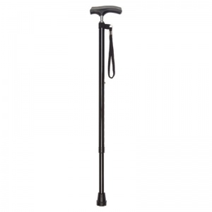 Black Adjustable Walking Stick with Comfy Grip