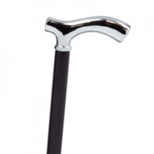 Elegant Chrome Crutch-Handle Dress Cane