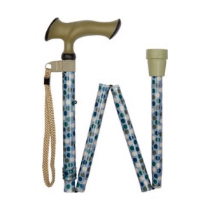 Ziggy Blue Canyon Spots Ergonomic Gel-Handle Folding Walking Stick