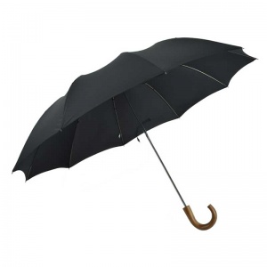 Fox Umbrellas TEL1 Maple Crook Handle Black Umbrella