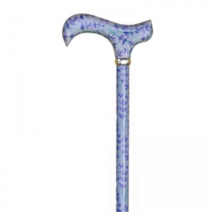 Adjustable Derby Walking Stick with Lavender Sprig Design
