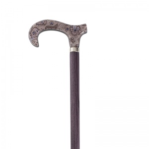 Ash Derby Cane with Lavender Paisley Handle