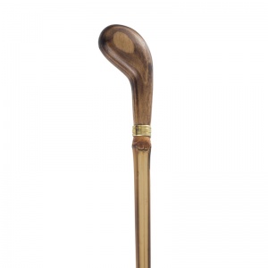 Pistol Grip Handle Natural Bamboo Walking Stick