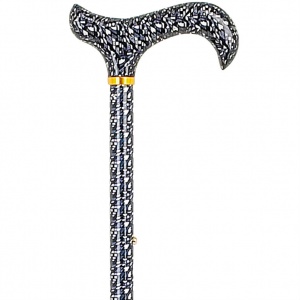 Adjustable Geometric Patterned Derby Handle Walking Stick