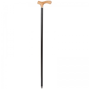 Black and Beech Crutch Handle Wooden Walking Stick