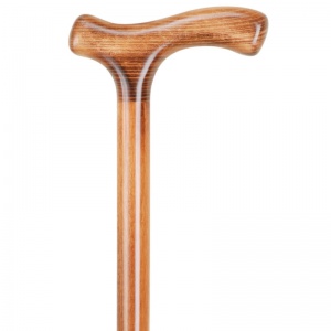 Flame-Scorched Crutch Handle Wooden Walking Stick