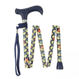 Height-Adjustable Mini Folding Oval Leaf Derby Walking Stick