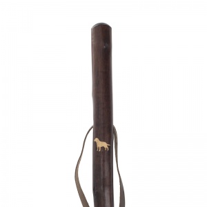 Chestnut Hiking Staff with Labrador Retriever Carving