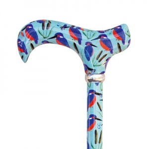 Adjustable Aluminium Derby Walking Stick with Kingfishers Design