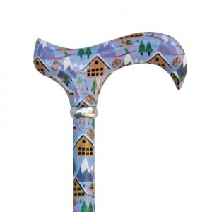 Adjustable Aluminium Derby Walking Stick with Skiing Design