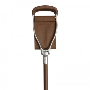 Country Tan Short Leather Walking Seat Stick