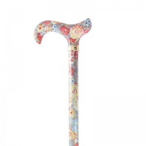 Derby Tea Party Extending Peach Floral Patterned Cane