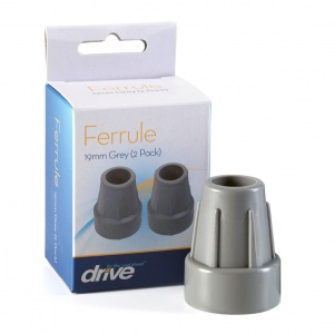 Drive Medical 19mm Grey Rubber Ferrules for Mobility Aids (Pack of 2)