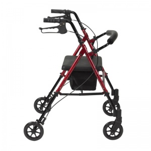 Drive Medical Red Adjustable Seat and Handle Height Rollator
