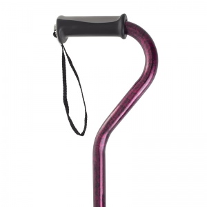 Drive Medical Red Crackle Swan Neck Walking Stick with Soft Grip Handle