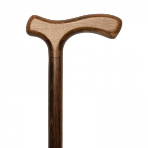 Brown Crutch Handle Wooden Beech Walking Stick
