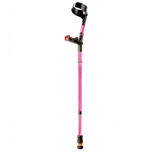 Flexyfoot Pink Anatomic Comfort-Grip Double-Adjustable Crutch (Right-Handed)