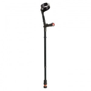 Flexyfoot Black Closed Cuff Comfort Grip Double Adjustable Crutch (Left Hand)