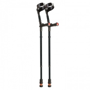 Flexyfoot Black Closed-Cuff Comfort-Grip Double-Adjustable Crutches (Pair)