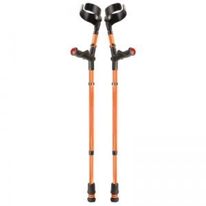 Flexyfoot Comfort Grip Double Adjustable Orange Crutches (Pair)