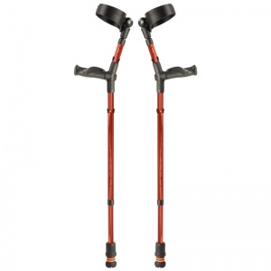 Flexyfoot Comfort Grip Double Adjustable Red Crutches (Pair)