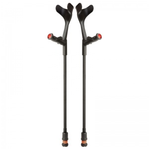 Flexyfoot Comfort Grip Open Cuff Black Crutches (Pair)