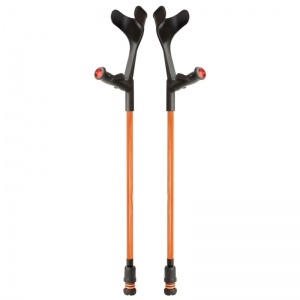 Flexyfoot Comfort Grip Open Cuff Orange Crutches (Pair)