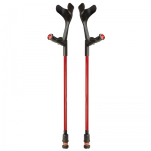 Flexyfoot Comfort Grip Open Cuff Red Crutches (Pair)