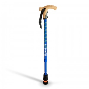 Flexyfoot Cork Derby Handle Blue Telescopic Walking Stick