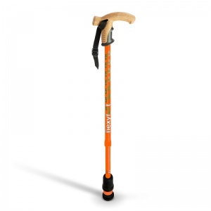 Flexyfoot Cork Derby Handle Orange Telescopic Walking Stick
