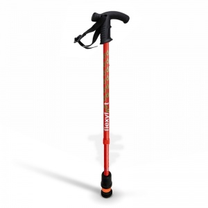 Flexyfoot Soft Derby Handle Red Telescopic Walking Stick