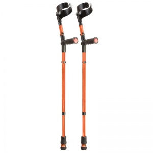 Flexyfoot Standard Soft Grip Handle Closed Cuff Orange Crutches (Pair)