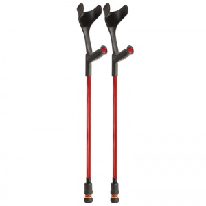 Flexyfoot Standard Soft Grip Handle Open Cuff Red Crutches (Pair)