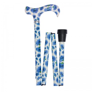 Folding Adjustable British Cornflowers Derby Cane