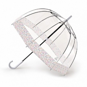 Fulton Birdcage Clear Dome Umbrella (Wedding Floral Border)