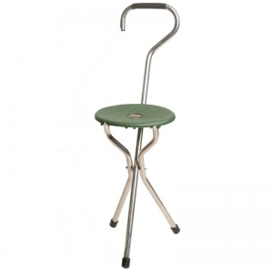 Green Crook Trio Folding Seat Stick