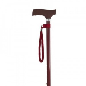 Height-Adjustable Burgundy Silicone Crutch Handle Walking Stick
