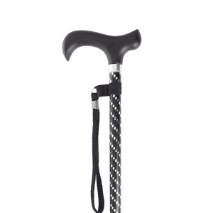 Height-Adjustable Sassy Black Engraved Derby Walking Stick