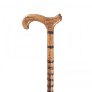 Gents' Beech Derby Walking Stick with Decorated Shaft