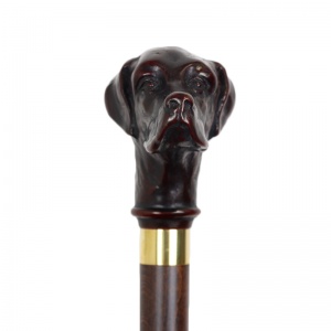 Mahogany Effect Labrador Retriever Hardwood Cane
